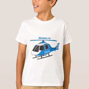 Cute police department helicopter chopper cartoon T-Shirt
