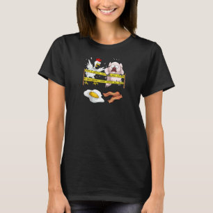 Cute Police Line Do Not Cross Funny Chicken Pig Ea T-Shirt