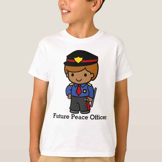 Cute Police man with baton T-Shirt (Front)