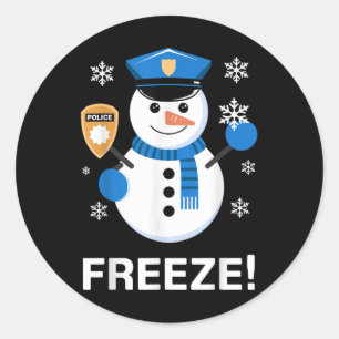Cute Police Officer Design For Men Women Cop Polic Classic Round Sticker