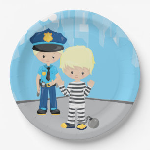 Cute Police Officer Paper Plate