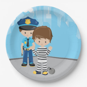 Cute Police Officer Paper Plate