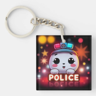 Cute Police Squad – Adorable Patrol Design Key Ring
