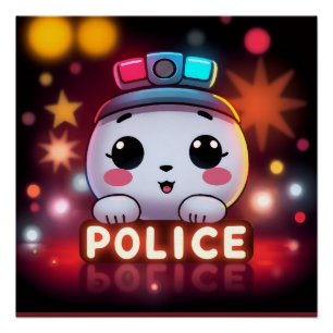 Cute Police Squad – Adorable Patrol Design Poster