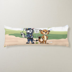 cute police zebra & cheetah body cushion