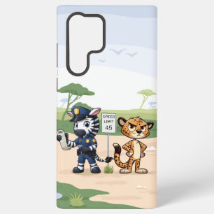 cute police zebra & cheetah samsung galaxy case