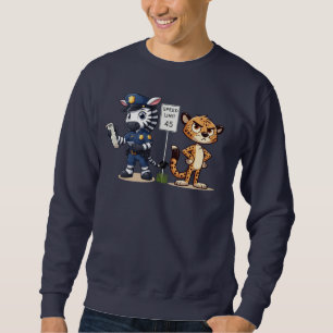 cute police zebra & cheetah sweatshirt