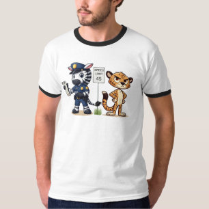 cute police zebra & cheetah T-Shirt
