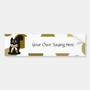 Cute Polka Dot Black Kitty Cat Bumper Sticker