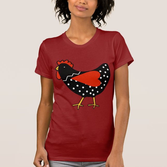 Cute Polka Dot Chicken T-Shirt (Front)