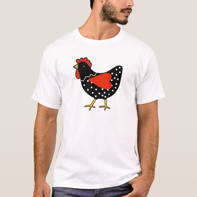 Cute Polka Dot Chicken T-Shirt (Front)