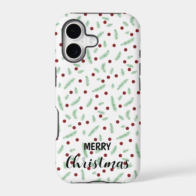 Cute polka dot Christmas tree Red Green pattern (Back)