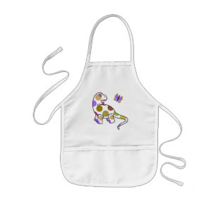 Cute Polka Dot Dinosaur Apron