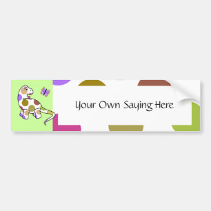 Cute Polka Dot Dinosaur Bumper Sticker