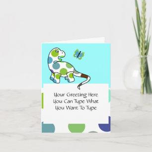 Cute Polka Dot Dinosaur Greeting Card