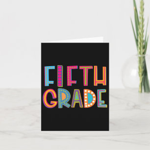 Cute Polka Dot Fifth Grade 5th Grade School Teache Card