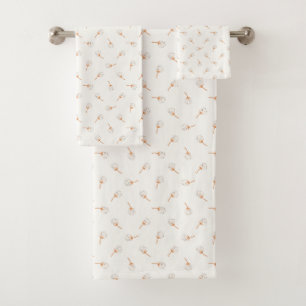 Cute Polka Dot Flower Pattern Bath Towel Set