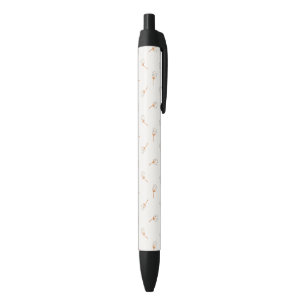 Cute Polka Dot Flower Pattern Black Ink Pen