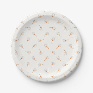 Cute Polka Dot Flower Pattern Paper Plate