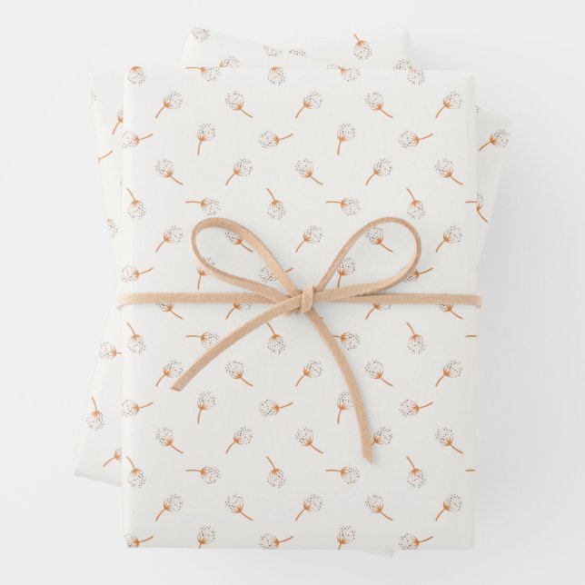 Cute Polka Dot Flower Pattern Wrapping Paper Sheet (In situ)