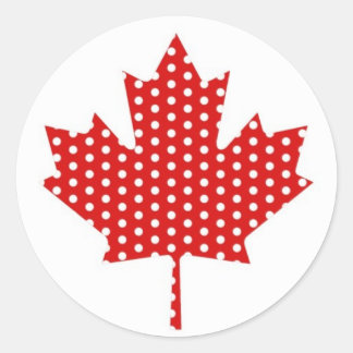 Cute Polka Dot Maple Leaf Canada Flag Tees, Gifts Classic Round Sticker
