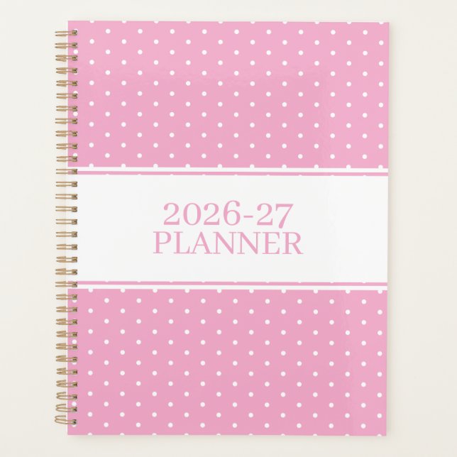 Cute Polka Dot Pattern Planner (Front)