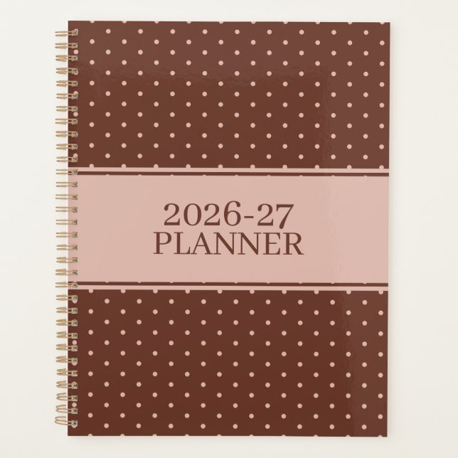 Cute Polka Dot Pattern Planner (Front)