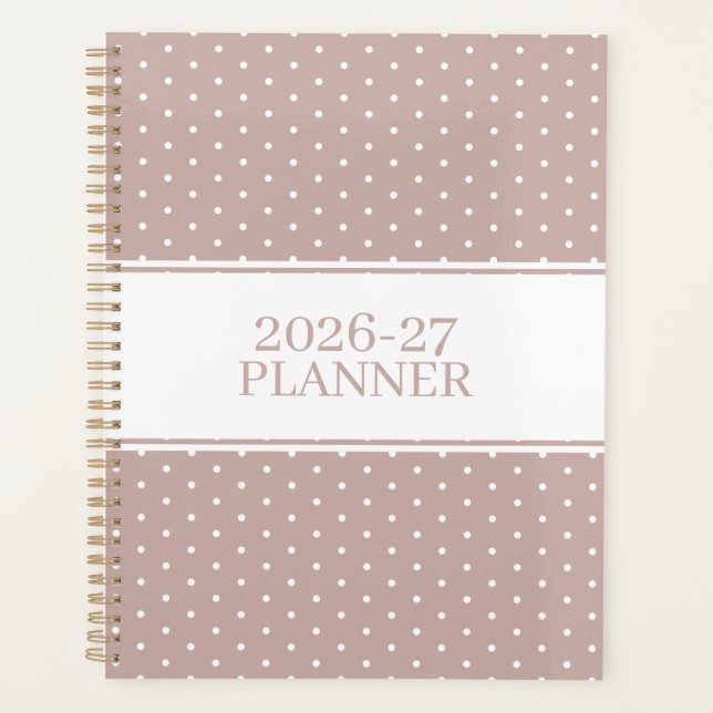 Cute Polka Dot Pattern Planner (Front)
