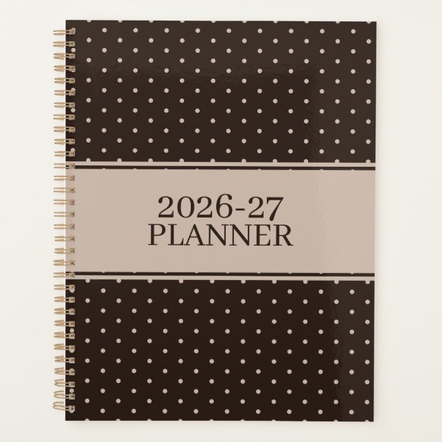 Cute Polka Dot Pattern Planner (Front)