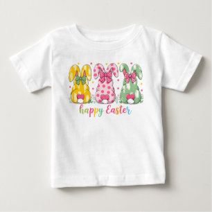 Cute Polka Dot Rabbits First Easter Personalised  Baby T-Shirt