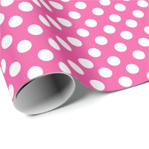 Cute Polka Dot Seamless Pattern on Pink Background Wrapping Paper