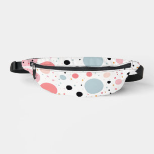 Cute polka dot spotty pattern white bum bags