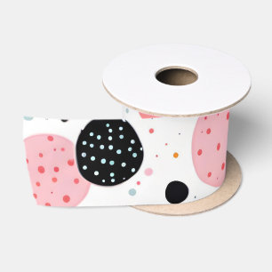 Cute polka dot spotty pattern white satin ribbon