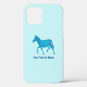 Cute Polka Dot Zebra - Blue iPhone 12 Case