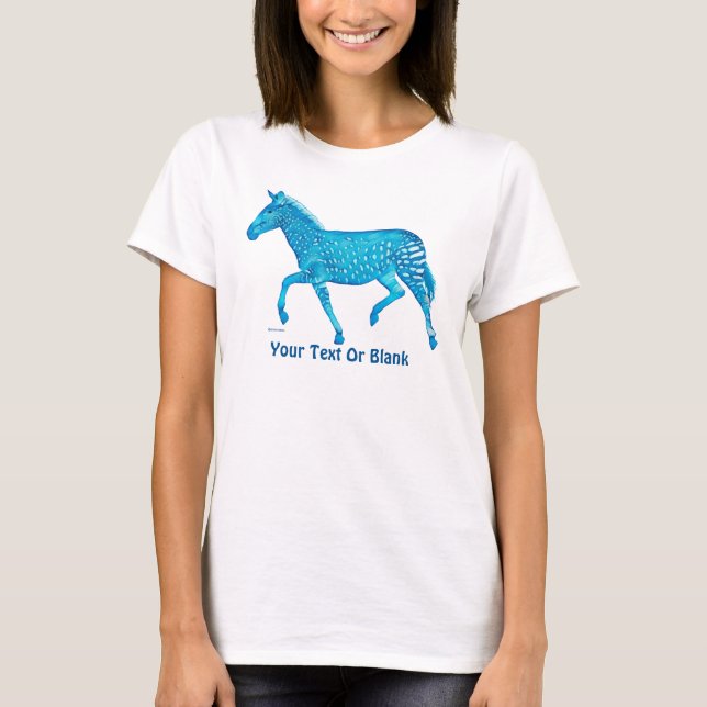 Cute Polka Dot Zebra - Blue T-Shirt (Front)