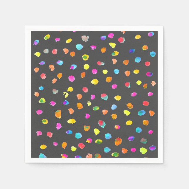 Cute polka dots colourful spots whimsical napkin (Front)