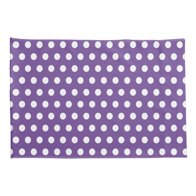 Cute Polka Dots Purple and White Pillowcase (Back-Right)