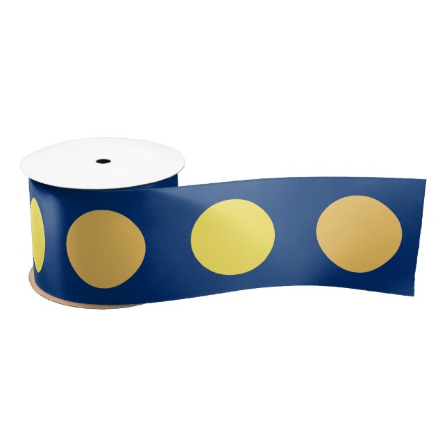 Cute Polka Dots Ribbon in Yellow, Orange and  Blue Satin Ribbon (Spool)