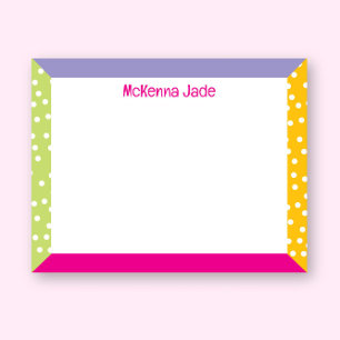 Cute Polka Dots Spring Easter Girly Stationery Card