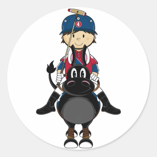 Cute Polo Player Sticker (Front)