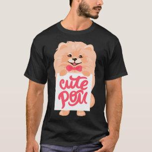 Cute Pom Fluffy Cream Pomeranian Dog T-Shirt