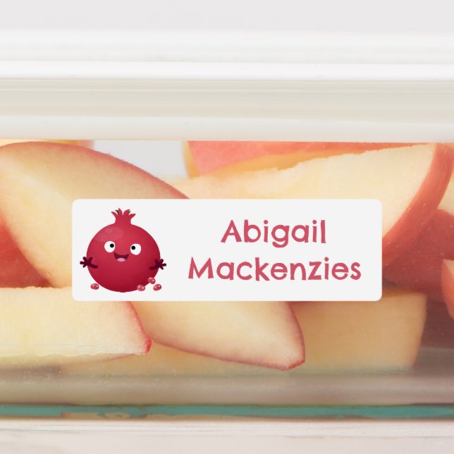 Cute pomegranate fruit cartoon personalised (Affixed)