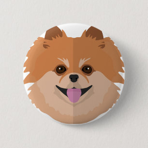 Cute Pomeranian Cartoon! 6 Cm Round Badge