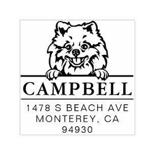 Cute Pomeranian Custom Dog Address Stamp 