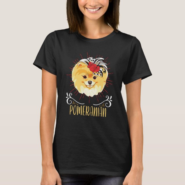 Cute Pomeranian Delightful Cheerful Animal T-Shirt (Front)