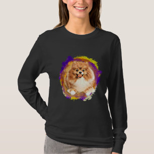 Cute Pomeranian Dog Abstract Graphic Art T-Shirt