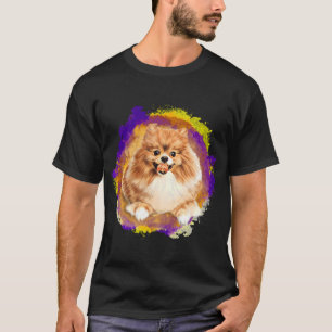 Cute Pomeranian Dog Abstract Graphic Art T-Shirt