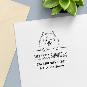 Cute Pomeranian Dog Address Self-inking Stamp