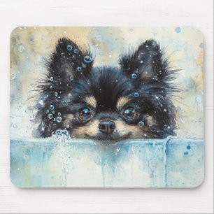 Cute Pomeranian Dog in the Bathtub Mouse Mat