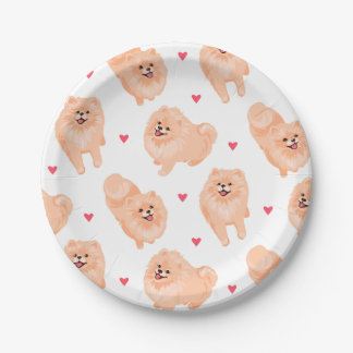 Cute Pomeranian Dog Party Paper Plate